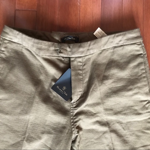 Massimo Dutti Dark Olive Canvas Cropped Pants - Picture 3 of 4